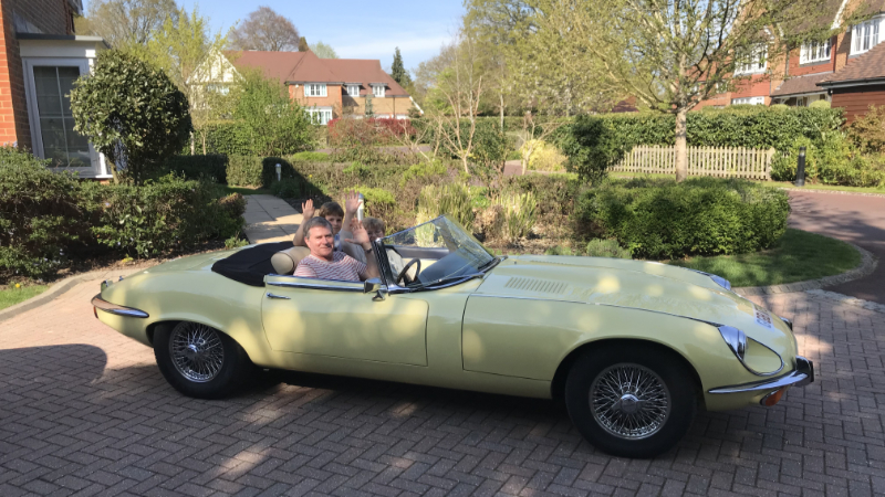 Evgeniy, Mila and Richard in my E-type